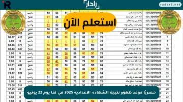 حصريًا موعد ظهور نتيجة الشهادة الإعدادية 2025 في قنا يوم 22 يونيو